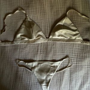 Luminous Glow Triangle Bralette & Thong - Glow Satin ✨Host Pick✨